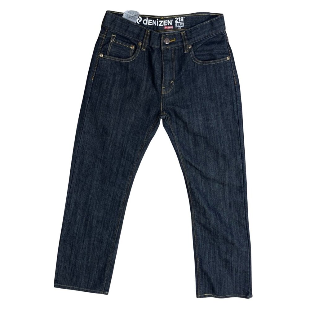 Denizen 218 Slim Straight Fit Jeans 14 Reg Dark Wash Boy's Adjustable Waist
